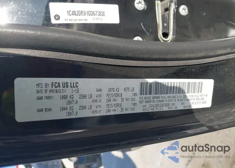 2016 Jeep Compass Sport Se из США, поврежденный, VIN 1C4NJDBB1GD673830